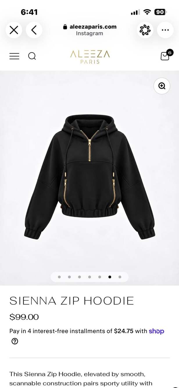 Aleeza Paris Sienna Zip Hoodie Bblack Quarter-Zip Pullover
